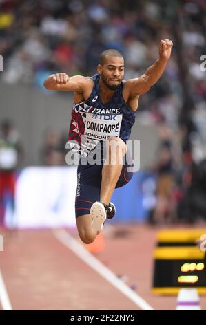 Benjamin Compaore (FRA) participe à la qualification de triple saut masculin lors des Championnats du monde d'athlétisme 2017, au stade olympique, à Londres, Royaume-Uni, jour 4, Le 7 août 2017 - photo Stéphane Kempinaire / KMSP / DPPI Banque D'Images