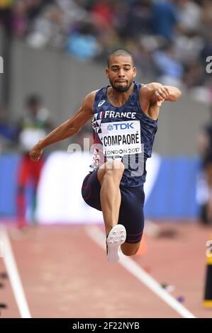 Benjamin Compaore (FRA) participe à la qualification de triple saut masculin lors des Championnats du monde d'athlétisme 2017, au stade olympique, à Londres, Royaume-Uni, jour 4, Le 7 août 2017 - photo Stéphane Kempinaire / KMSP / DPPI Banque D'Images