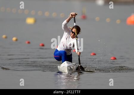 ANAIS Cattelet de France concurrence en C1 femmes 200 m lors des Championnats du monde de Sprint Canoe 2017 d'ICF à Racice, République Tchèque, jour 3, 25 août 2017 - photo Jean-Marie Hervio / KMSP / DPPI Banque D'Images