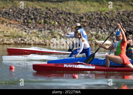 ANAIS Cattelet de France concurrence en C1 femmes 200 m lors des Championnats du monde de Sprint Canoe 2017 d'ICF à Racice, République Tchèque, jour 4, 26 août 2017 - photo Jean-Marie Hervio / KMSP / DPPI Banque D'Images