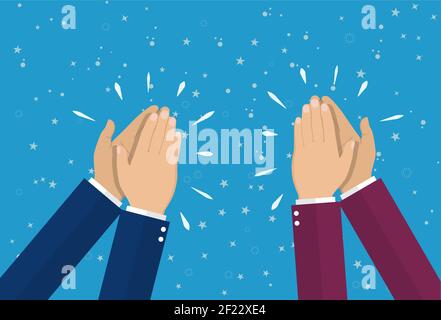 Les mains humaines se clament. Applaudissez les mains. Illustration de Vecteur