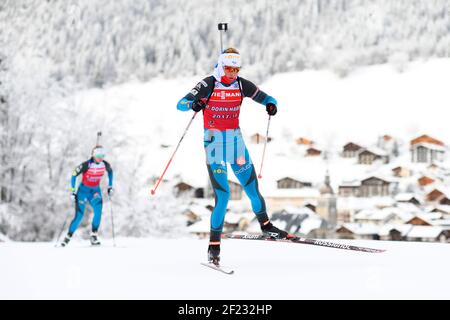 Marie Dorin-Habert (FRA) lors de la coupe du monde de biathlon 2017, à Annecy le Grand Bornand, France, Aperçu, le 13 décembre 2017 - photo Julien Crosnier / KMSP / DPPI Banque D'Images