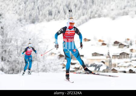 Marie Dorin-Habert (FRA) lors de la coupe du monde de biathlon 2017, à Annecy le Grand Bornand, France, Aperçu, le 13 décembre 2017 - photo Julien Crosnier / KMSP / DPPI Banque D'Images