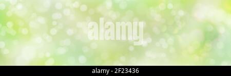 Effet bokeh sur fond vert et jaune. Taches multicolores floues abstraites, lumière douce du soleil. Été, printemps design pour bannière web, site web, dépliant Banque D'Images