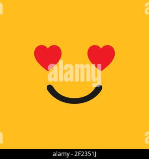 Emoji amoureux sur fond jaune. Vecteur EPS 10 Illustration de Vecteur