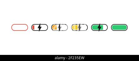 Indicateur de batterie chargement à plat. Vecteur EPS 10 Illustration de Vecteur