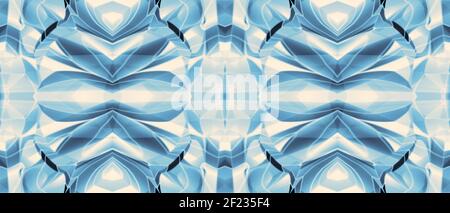 Arrière-plan technologique avec motif géométrique bleu. Effet kaléidoscope, composition symétrique. Conception abstraite pour la bannière Web, le site Web, la page d'arrivée Banque D'Images