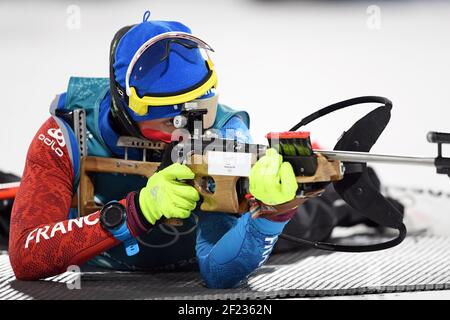 Marie Dorin-Habert (FRA) participe à la XXIII Jeux Olympiques d'hiver Pyeongchang 2018, séance de formation au biathlon, le 7 février 2018, au Centre de biathlon Alpensia à Pyeongchang, Corée du Sud - photo Philippe Millereau / KMSP / DPPI Banque D'Images