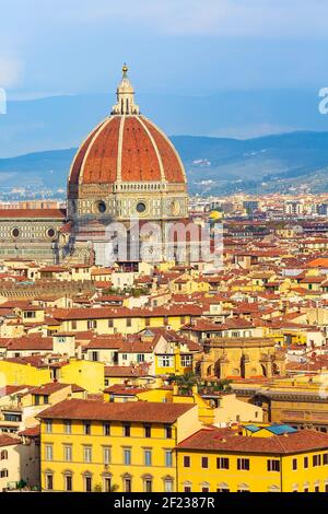 Vue aérienne de Florence, Italie avec Duomo Banque D'Images