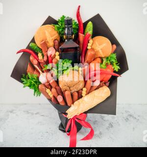 Bouquet alimentaire pour l'homme Banque D'Images