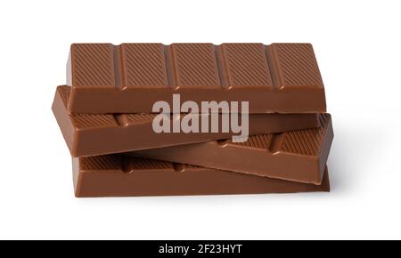 Barre de chocolat sur fond blanc Banque D'Images