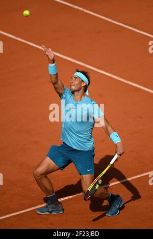 Rafael Nadal (esp) concurrence pendant la demi-finale de Roland Garros tennis français ouvert 2018, jour 13, le 8 juin 2018, au Stade Roland Garros à Paris, France - photo Philippe Millereau / KMSP / DPPI Banque D'Images