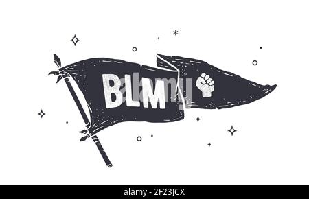 Les vies noires comptent, BLM. Drapeau gris Illustration de Vecteur