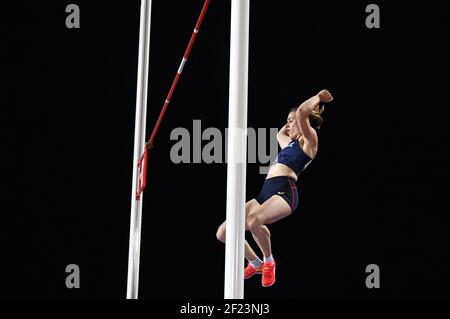 Ninon Guillon Romarin (FRA) est en compétition et remporte la médaille d'or sur le Pole Vault féminin pendant les Jeux Mediterraneens 2018, à Tarragone, Espagne, jour 7, le 28 juin, 2018 - photo Stephane Kempinaire / KMSP / DPPI Banque D'Images