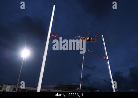 Ninon Guillon Romarin (FRA) est en compétition et remporte la médaille d'or sur le Pole Vault féminin pendant les Jeux Mediterraneens 2018, à Tarragone, Espagne, jour 7, le 28 juin, 2018 - photo Stephane Kempinaire / KMSP / DPPI Banque D'Images