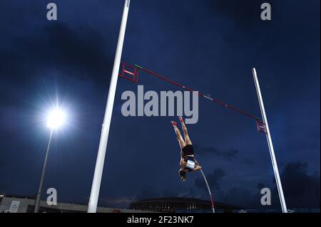 Ninon Guillon Romarin (FRA) est en compétition et remporte la médaille d'or sur le Pole Vault féminin pendant les Jeux Mediterraneens 2018, à Tarragone, Espagne, jour 7, le 28 juin, 2018 - photo Stephane Kempinaire / KMSP / DPPI Banque D'Images