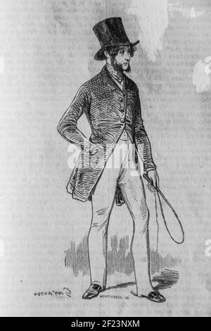 le sportif parisien, cavalier, les français peints par eux-memes, éditeur n.j. philippart 1861 Banque D'Images