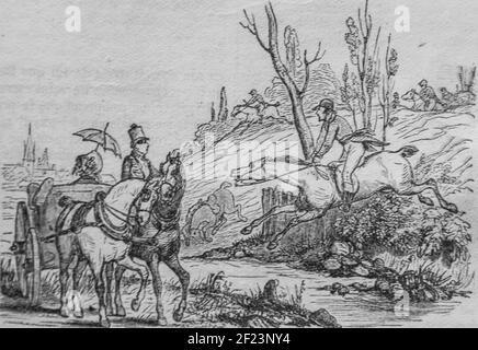 le sportif parisien, cavalier, les français peints par eux-memes, éditeur n.j. philippart 1861 Banque D'Images