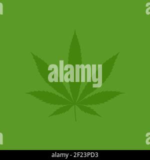Cannabis symbole de feuille de marijuana sur fond vert. Légalisation de la marijuana médicale. Vecteur EPS 10 Illustration de Vecteur