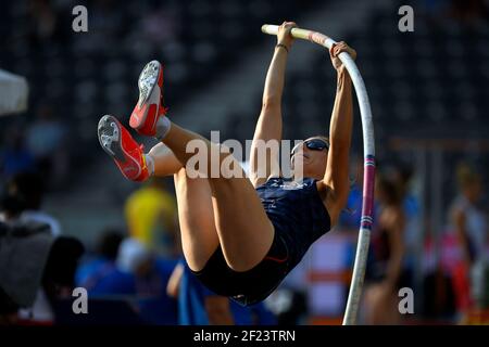 Ninon Guillon-Romarin (FRA) participe à Pole Vault Women lors des Championnats d'Europe 2018, au Stade olympique de Berlin, Allemagne, jour 3, le 9 août 2018 - photo Julien Crosnier / KMSP / DPPI Banque D'Images