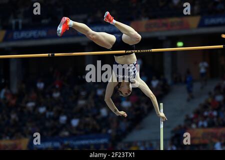 Ninon Guillon-Romarin (FRA) participe à Pole Vault Women lors des Championnats d'Europe 2018, au Stade olympique de Berlin, Allemagne, jour 3, le 9 août 2018 - photo Julien Crosnier / KMSP / DPPI Banque D'Images