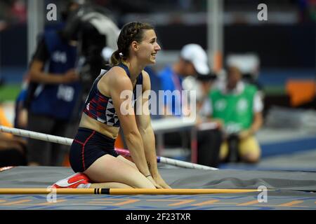 Ninon Guillon-Romarin (FRA) participe à Pole Vault Women lors des Championnats d'Europe 2018, au Stade olympique de Berlin, Allemagne, jour 3, le 9 août 2018 - photo Julien Crosnier / KMSP / DPPI Banque D'Images