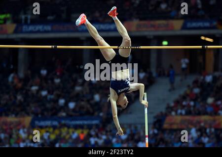 Ninon Guillon-Romarin (FRA) participe à Pole Vault Women lors des Championnats d'Europe 2018, au Stade olympique de Berlin, Allemagne, jour 3, le 9 août 2018 - photo Julien Crosnier / KMSP / DPPI Banque D'Images