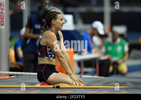 Ninon Guillon-Romarin (FRA) participe à Pole Vault Women lors des Championnats d'Europe 2018, au Stade olympique de Berlin, Allemagne, jour 3, le 9 août 2018 - photo Julien Crosnier / KMSP / DPPI Banque D'Images