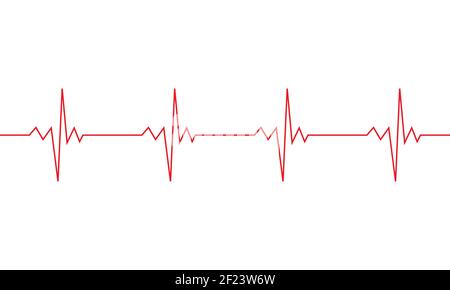 Symbole de ligne de pulsation. Le signe EKG Cardio Pulse est isolé sur fond blanc. Vecteur EPS 10 Illustration de Vecteur