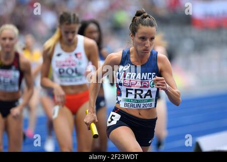 L'équipe française compte en 4x400m femmes pendant les Championnats d'Europe 2018, au Stade Olympique à Berlin, Allemagne, jour 4, le 10 août 2018 - photo Julien Crosnier / KMSP / DPPI Banque D'Images