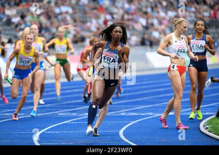 L'équipe française compte en 4x400m femmes pendant les Championnats d'Europe 2018, au Stade Olympique à Berlin, Allemagne, jour 4, le 10 août 2018 - photo Julien Crosnier / KMSP / DPPI Banque D'Images