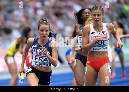 L'équipe française compte en 4x400m femmes pendant les Championnats d'Europe 2018, au Stade Olympique à Berlin, Allemagne, jour 4, le 10 août 2018 - photo Julien Crosnier / KMSP / DPPI Banque D'Images