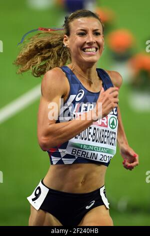 Ophelie Claude Boxberger concurrence en femmes 3000m steeple pendant les Championnats d'Europe 2018, au Stade Olympique à Berlin, Allemagne, jour 6, le 12 août 2018 - photo Philippe Millereau / KMSP / DPPI Banque D'Images
