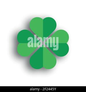 3D shamrock avec ombre Illustration de Vecteur