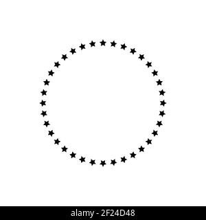 Étoiles dans un cercle. Des étoiles noires dans le symbole de signe de cercle isolé sur fond blanc. Illustration vectorielle EPS 10 Illustration de Vecteur