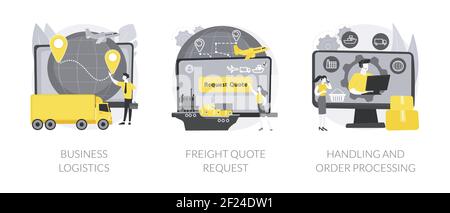 Les technologies de logistique intelligente décrivent des illustrations vectorielles abstraites. Illustration de Vecteur