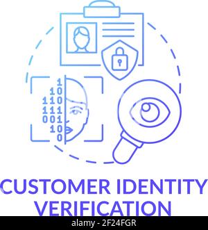Icône de concept de vérification de l'identité du client Illustration de Vecteur
