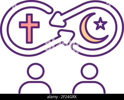 Icône de couleur RVB d'assimilation religieuse Illustration de Vecteur