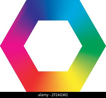 Icône en forme d'hexgon coloré Illustration de Vecteur