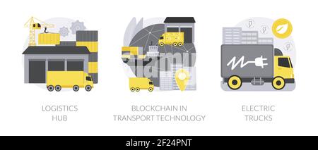 Illustrations vectorielles du concept abstrait Global Logistics Center. Illustration de Vecteur