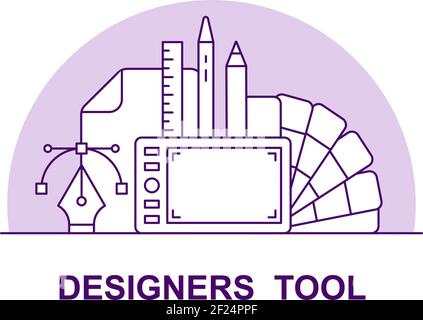 Icône de concept d'interface utilisateur créative des outils de conception Illustration de Vecteur