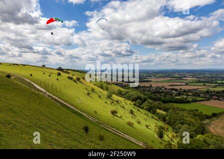 Parapente à Devil's Dyke Banque D'Images