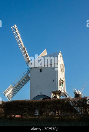 Jill et Jack les moulins à vent, un jour d'hiver Banque D'Images