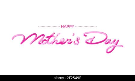 Joyeux fête des mères 3D texte vecteur illustration calligraphie arrière-plan Illustration de Vecteur