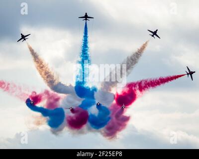 Red Arches Display Team 50ème anniversaire à l'aéroport de Biggin Hill Banque D'Images