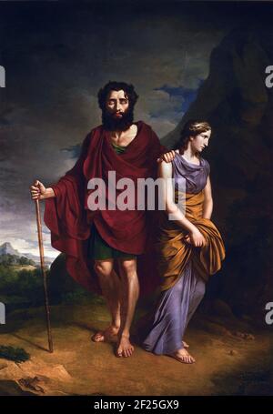 Oedipus et Antigone par Antoni Brodowski (1784-1832), huile sur toile, 1828 Banque D'Images