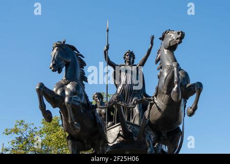 Sculpture en bronze de Thomas Thornycroft commémorant Boudica Banque D'Images