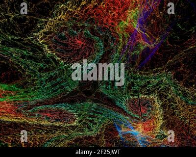 Motif abstrait coloré et complexe - illustration générée par ordinateur Banque D'Images