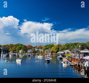 Les bateaux de pêche amarré à Perkins Cove, Maine, USA Banque D'Images