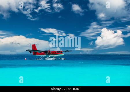 Hydravion Twin Otter à Maldives Banque D'Images